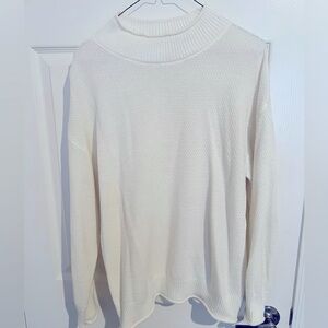 Waffle knit mock neck sweater large